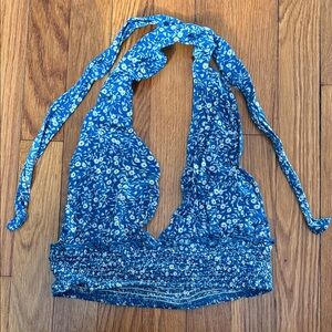 SHEIN Blue Floral Crop Top